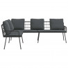Sofa z poduszką Szary 61.5 x 123 x 82cm Metal