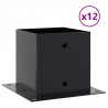 Podstawy słupków kwadratowe 12 szt. Antracyt 141x141 mm