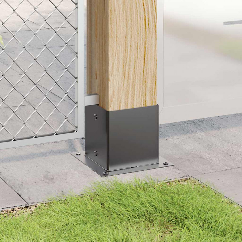Podstawy słupków kwadratowe 12 szt. Antracyt 141x141 mm