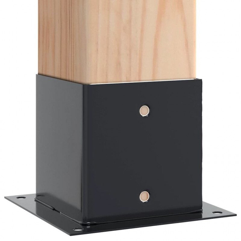 Podstawy słupków kwadratowe 12 szt. Antracyt 141x141 mm