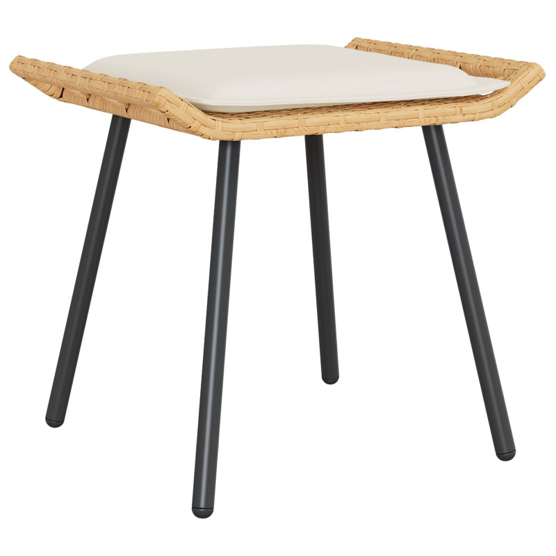 Stołek ogrodowy z poduszką 2 pcs natura 50 x 40 x 45cm Stal