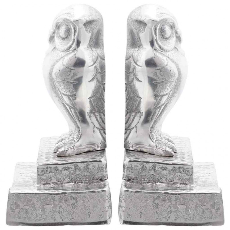 Podpórki do książek 2 pcs Srebrny 12 x 9 x 19 cm Aluminium