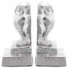 Podpórki do książek 2 pcs Srebrny 12 x 9 x 19 cm Aluminium