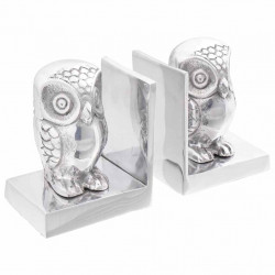 Podpórki do książek 2 pcs Srebrny 7 x 9 x 11 cm Aluminium