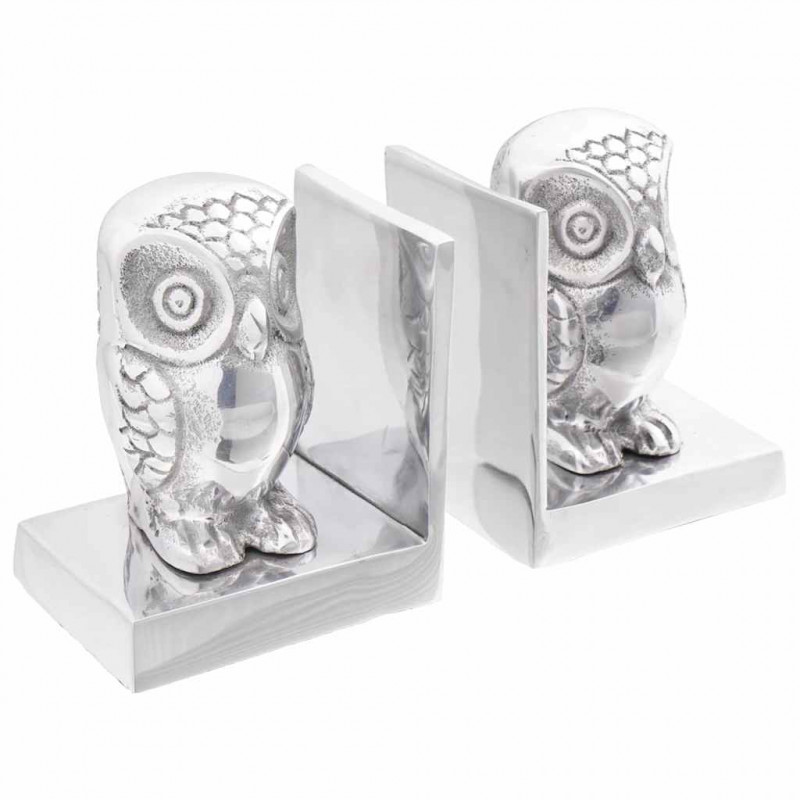Podpórki do książek 2 pcs Srebrny 7 x 9 x 11 cm Aluminium