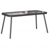 Stolik kawowy Czarny 90 x 45 x 43 cm Polirattan i szkło