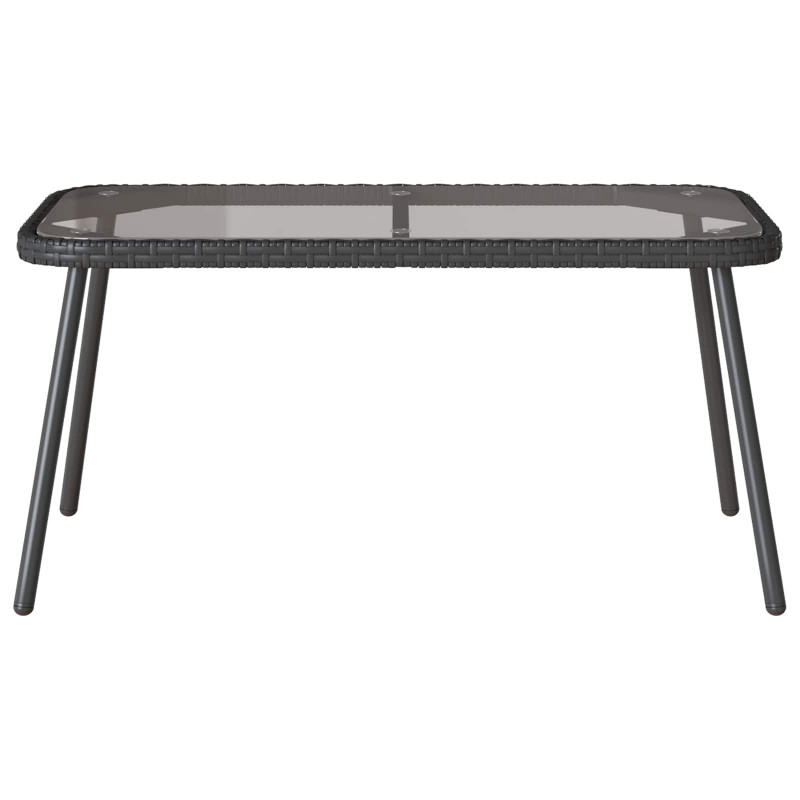 Stolik kawowy Czarny 90 x 45 x 43 cm Polirattan i szkło