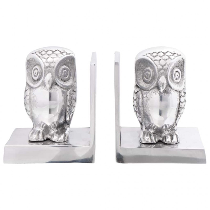 Podpórki do książek 2 pcs Srebrny 7 x 9 x 11 cm Aluminium