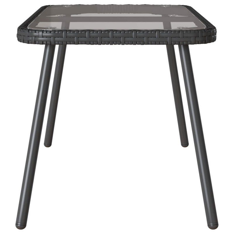 Stolik kawowy Czarny 90 x 45 x 43 cm Polirattan i szkło