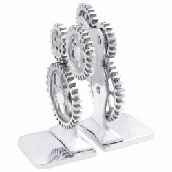 Podpórki do książek 2 pcs Srebrny 10 x 10 x 22 cm Aluminium