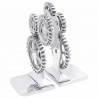Podpórki do książek 2 pcs Srebrny 10 x 10 x 22 cm Aluminium