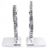 Podpórki do książek 2 pcs Srebrny 10 x 10 x 22 cm Aluminium
