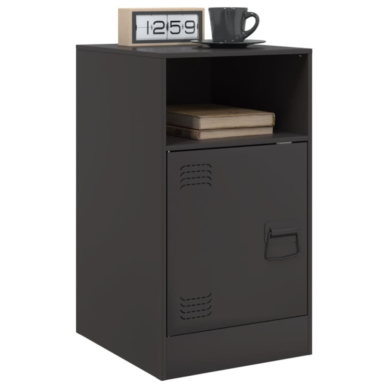Szafka nocna, czarna, 34,5x39x62 cm, stal