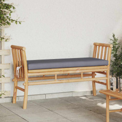 Ławka ogrodowa z poduszką Brązowy 110 x 38 x 65cm Bambus