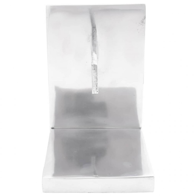 Podpórki do książek 2 pcs Srebrny 11 x 14 x 17,5 cm Aluminium