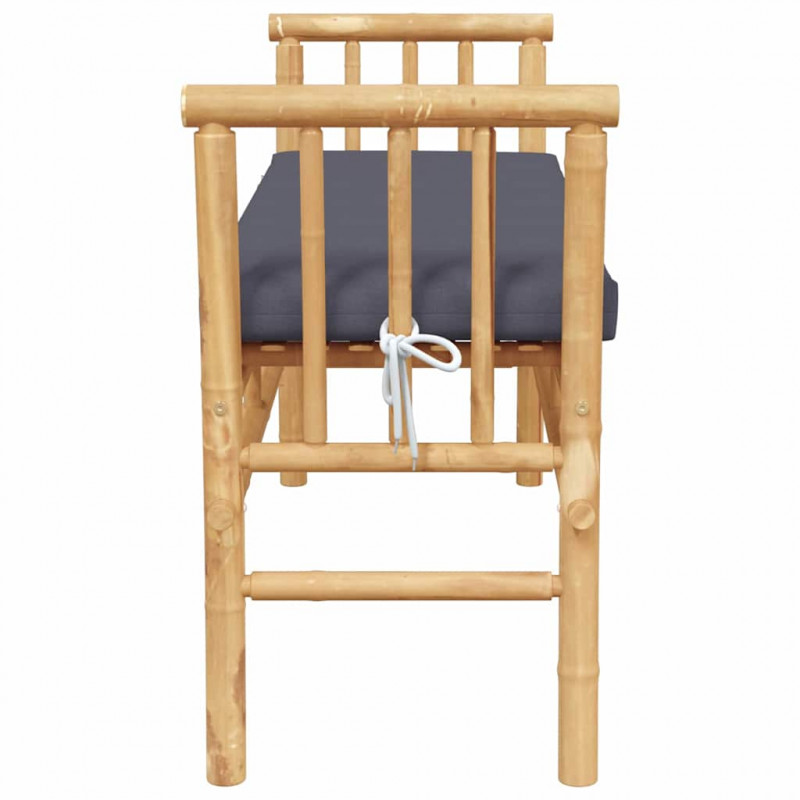 Ławka ogrodowa z poduszką Brązowy 110 x 38 x 65cm Bambus