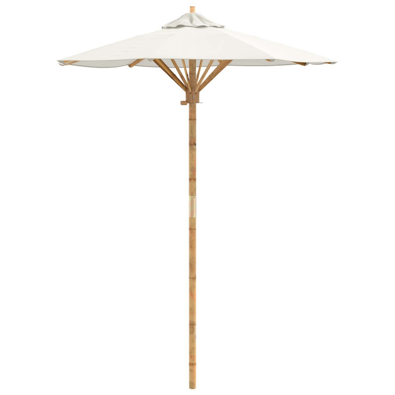 Parasolka ogrodowa Kremowa biel Ø 270 x 260 cm Bambus