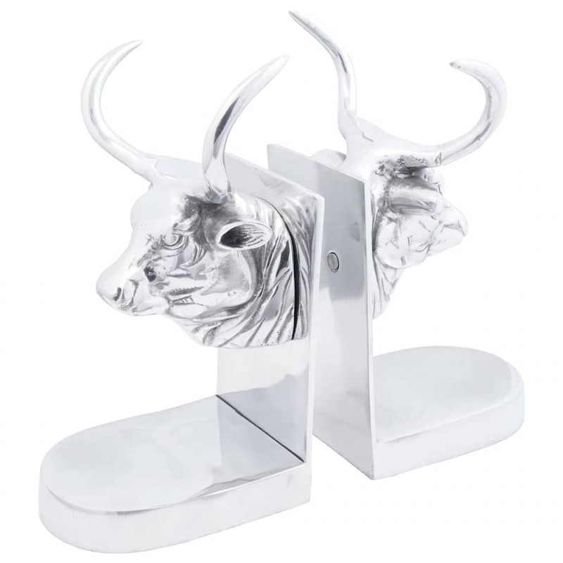Podpórki do książek 2 pcs Srebrny 17 x 15 x 27 cm Aluminium