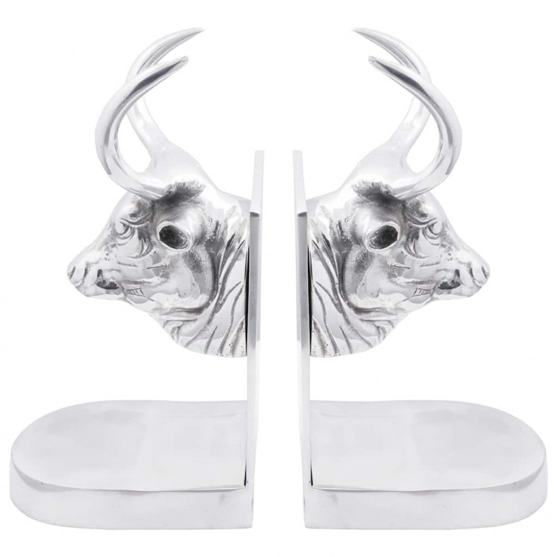 Podpórki do książek 2 pcs Srebrny 17 x 15 x 27 cm Aluminium