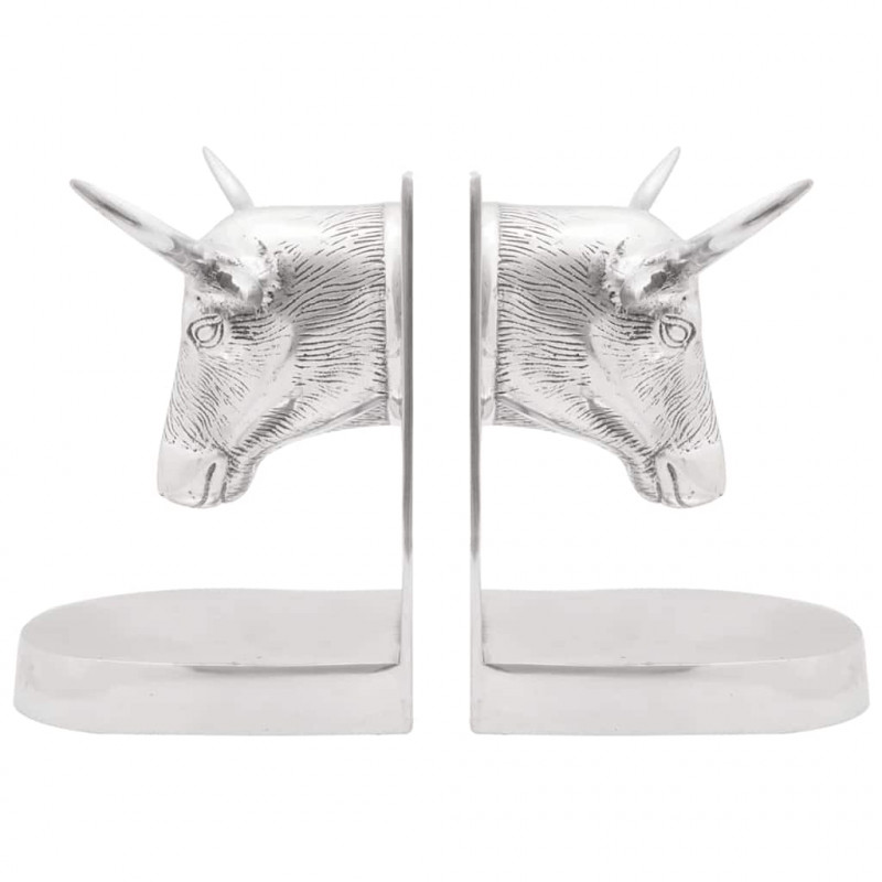 Podpórki do książek 2 pcs Srebrny 21,5 x 15,5 x 20 cm Aluminium