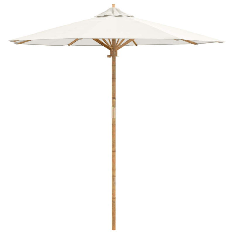 Parasolka ogrodowa Kremowa biel Ø 270 x 260 cm Bambus