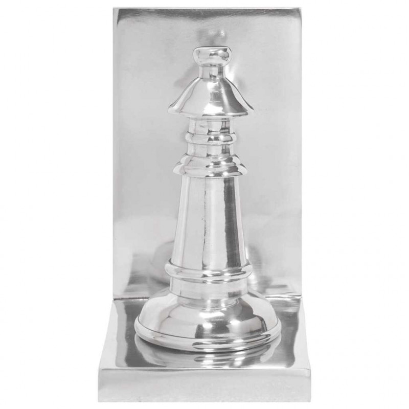 Podpórki do książek 2 pcs Srebrny 11 x 12 x 19,5 cm Aluminium