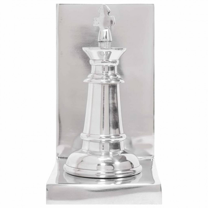 Podpórki do książek 2 pcs Srebrny 11 x 12 x 19,5 cm Aluminium
