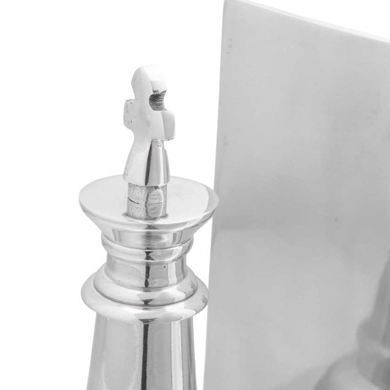 Podpórki do książek 2 pcs Srebrny 11 x 12 x 19,5 cm Aluminium
