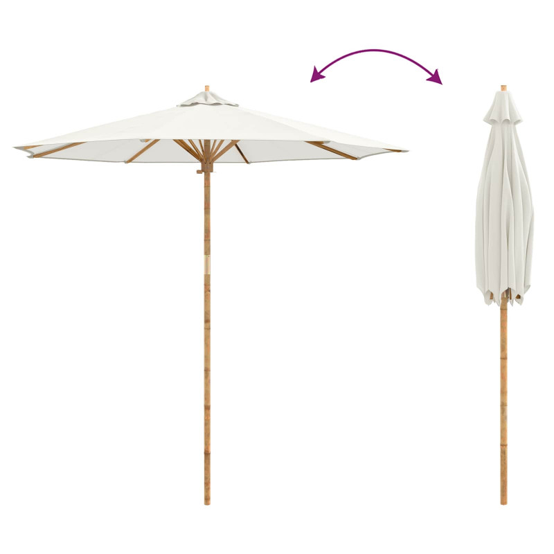 Parasolka ogrodowa Kremowa biel Ø 270 x 260 cm Bambus