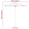 Parasolka ogrodowa Kremowa biel Ø 270 x 260 cm Bambus