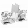 Podpórki do książek 2 pcs Srebrny 8 x 12 x 16,5 cm Aluminium
