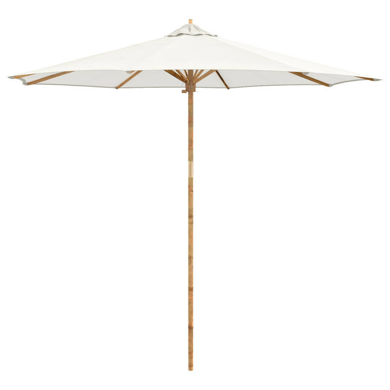 Parasolka ogrodowa Kremowa biel Ø 270 x 260 cm Bambus