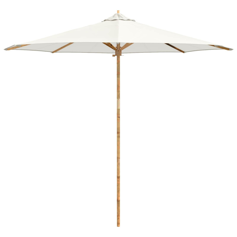Parasolka ogrodowa Kremowa biel Ø 270 x 260 cm Bambus