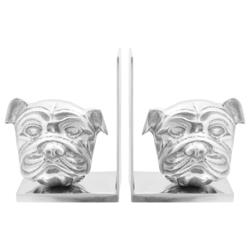 Podpórki do książek 2 pcs Srebrny 8 x 12 x 16,5 cm Aluminium