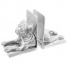 Podpórki do książek 2 pcs Srebrny 12 x 15 x 18 cm Aluminium