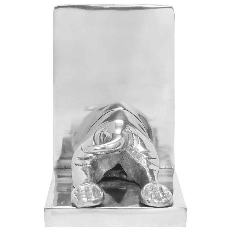 Podpórki do książek 2 pcs Srebrny 12 x 15 x 18 cm Aluminium