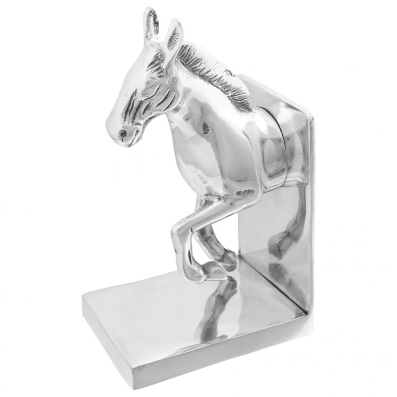 Podpórki do książek 2 pcs Srebrny 11 x 14 x 25 cm Aluminium