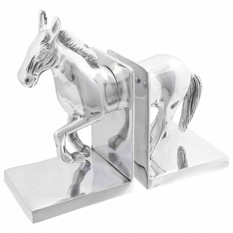 Podpórki do książek 2 pcs Srebrny 11 x 14 x 25 cm Aluminium