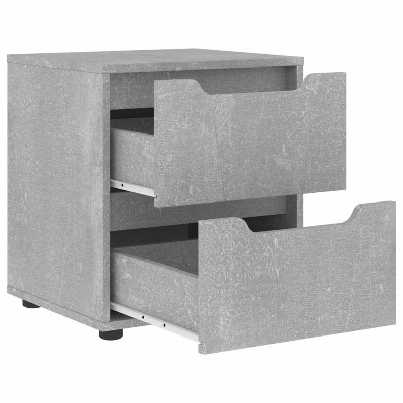 Szafka nocna "VISNES" Beton Szary 45x40x50 cm Drewno klejone