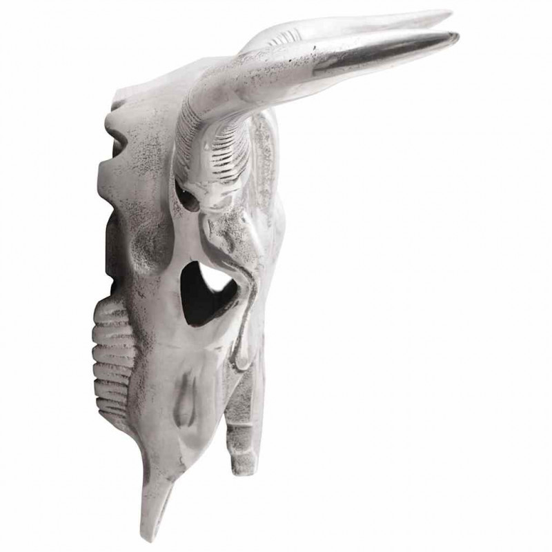 Czaszka byka Srebrny 49 x 10 x 36 cm Aluminium