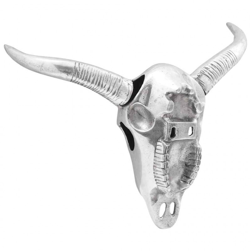 Czaszka byka Srebrny 34 x 13 x 53 cm Aluminium