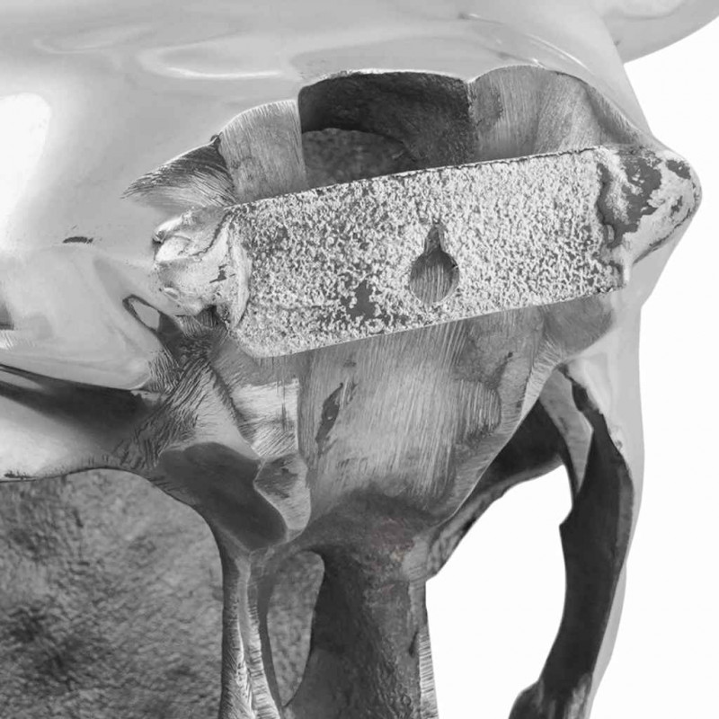 Czaszka byka Srebrny 34 x 13 x 53 cm Aluminium