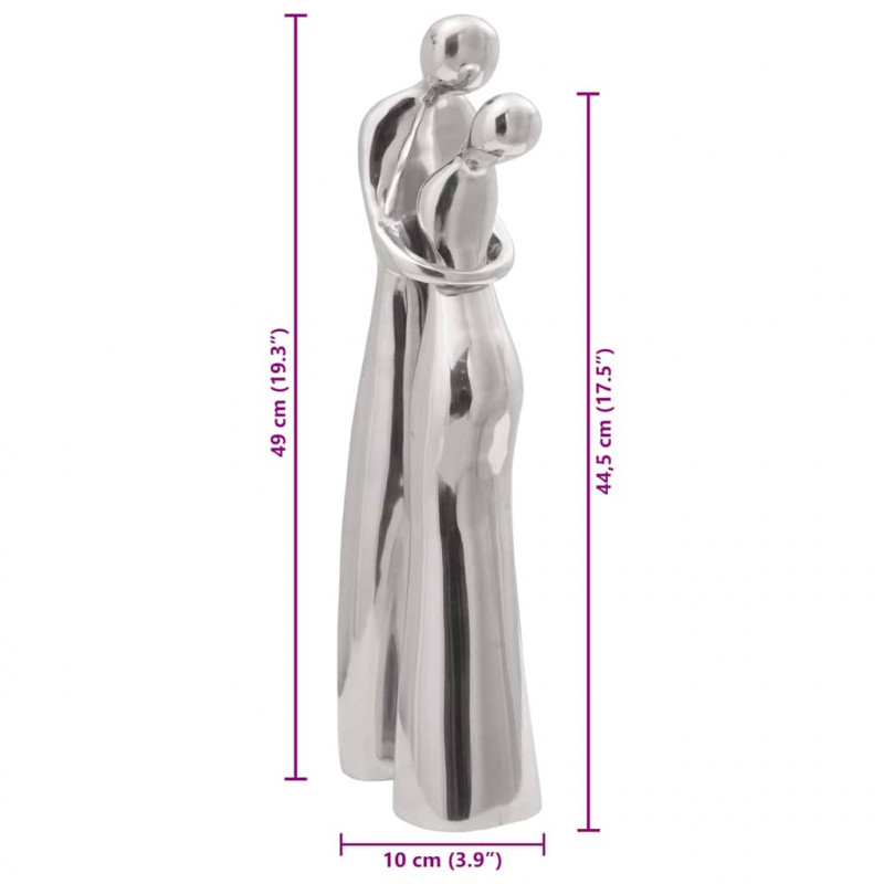 Rzeźba Srebrny 10 x 16 x 49 cm Aluminium