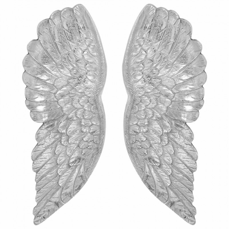 Rzeźba skrzydeł Srebrny 17 x 5 x 59 cm Aluminium