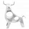 Rzeźba byka Srebrny 22 x 9.5 x 34 cm Aluminium