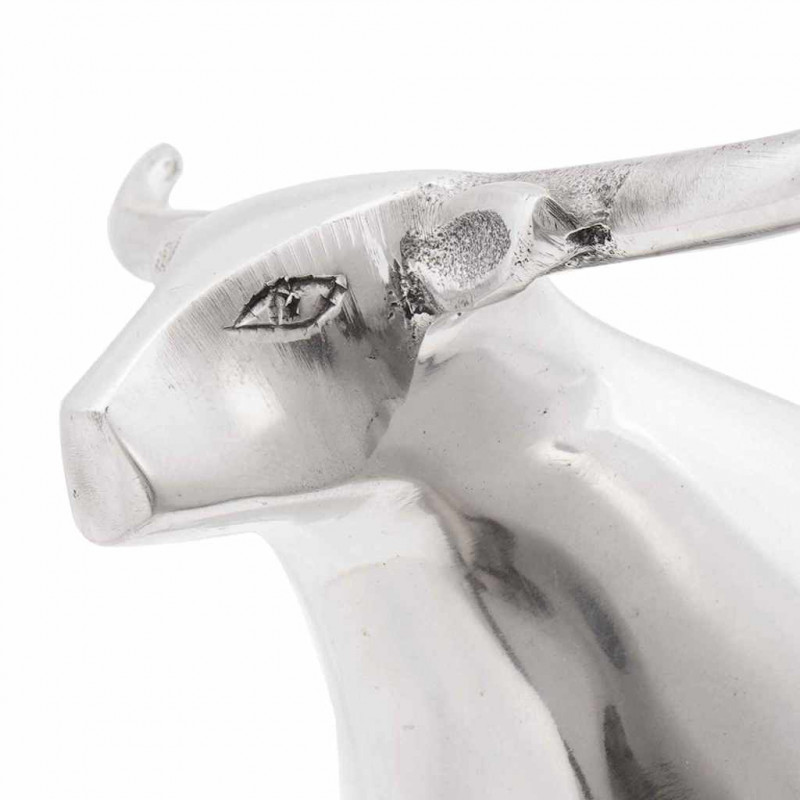 Rzeźba byka Srebrny 20 x 17 x 23 cm Aluminium