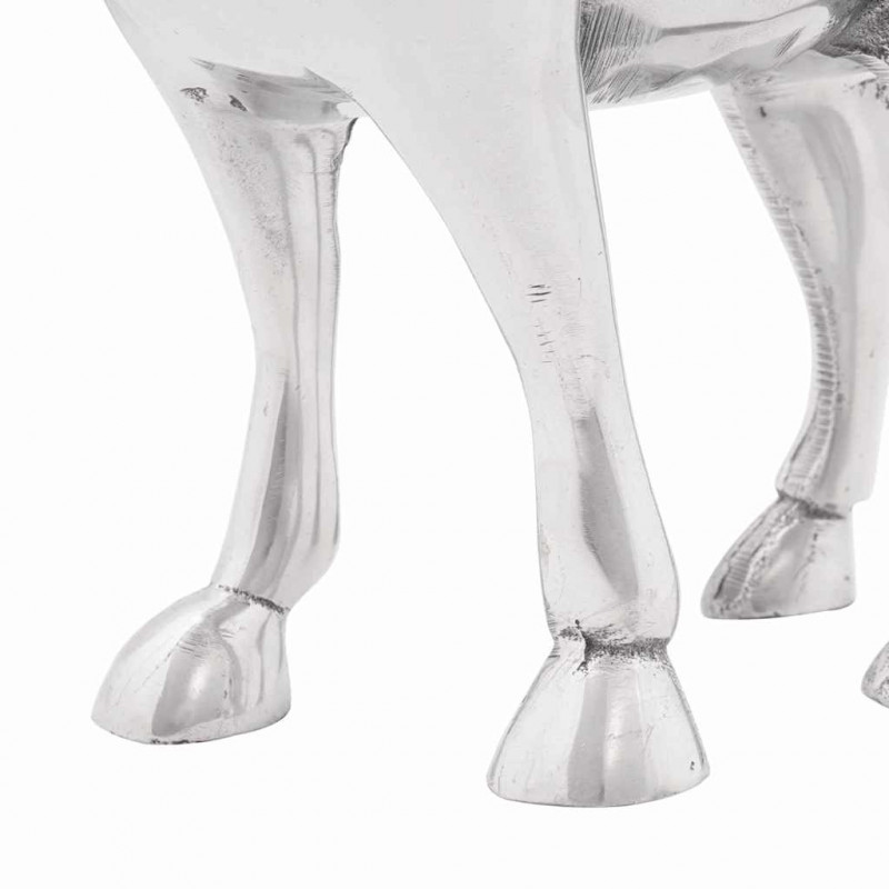 Rzeźba byka Srebrny 20 x 17 x 23 cm Aluminium