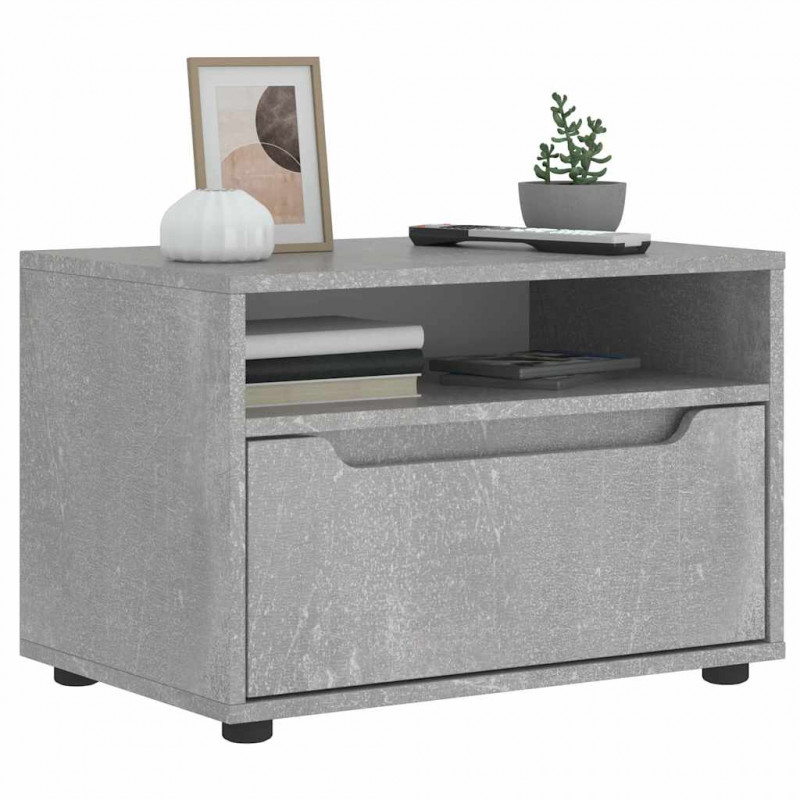 Szafka RTV "VISNES" Betonowa Szara 60x40x38 cm Drewno klejone