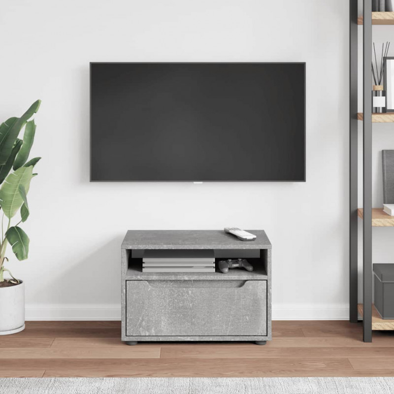 Szafka RTV "VISNES" Betonowa Szara 60x40x38 cm Drewno klejone