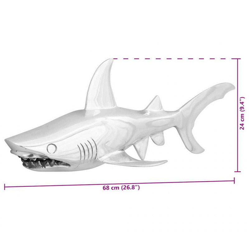Rzeźba Srebrny 68 x 20 x 24 cm Aluminium